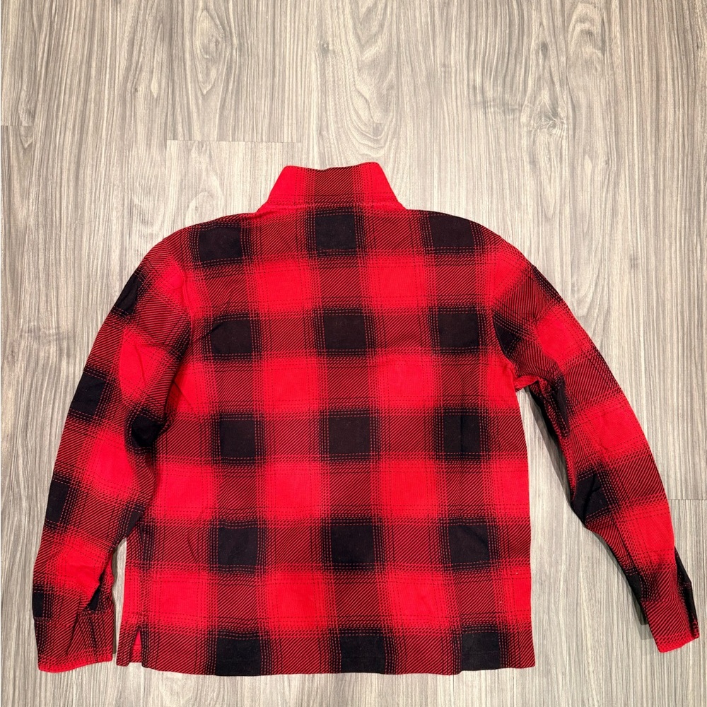 Ralph Lauren Red and Black Check Half-Zip Sweater - Picture 3 of 3